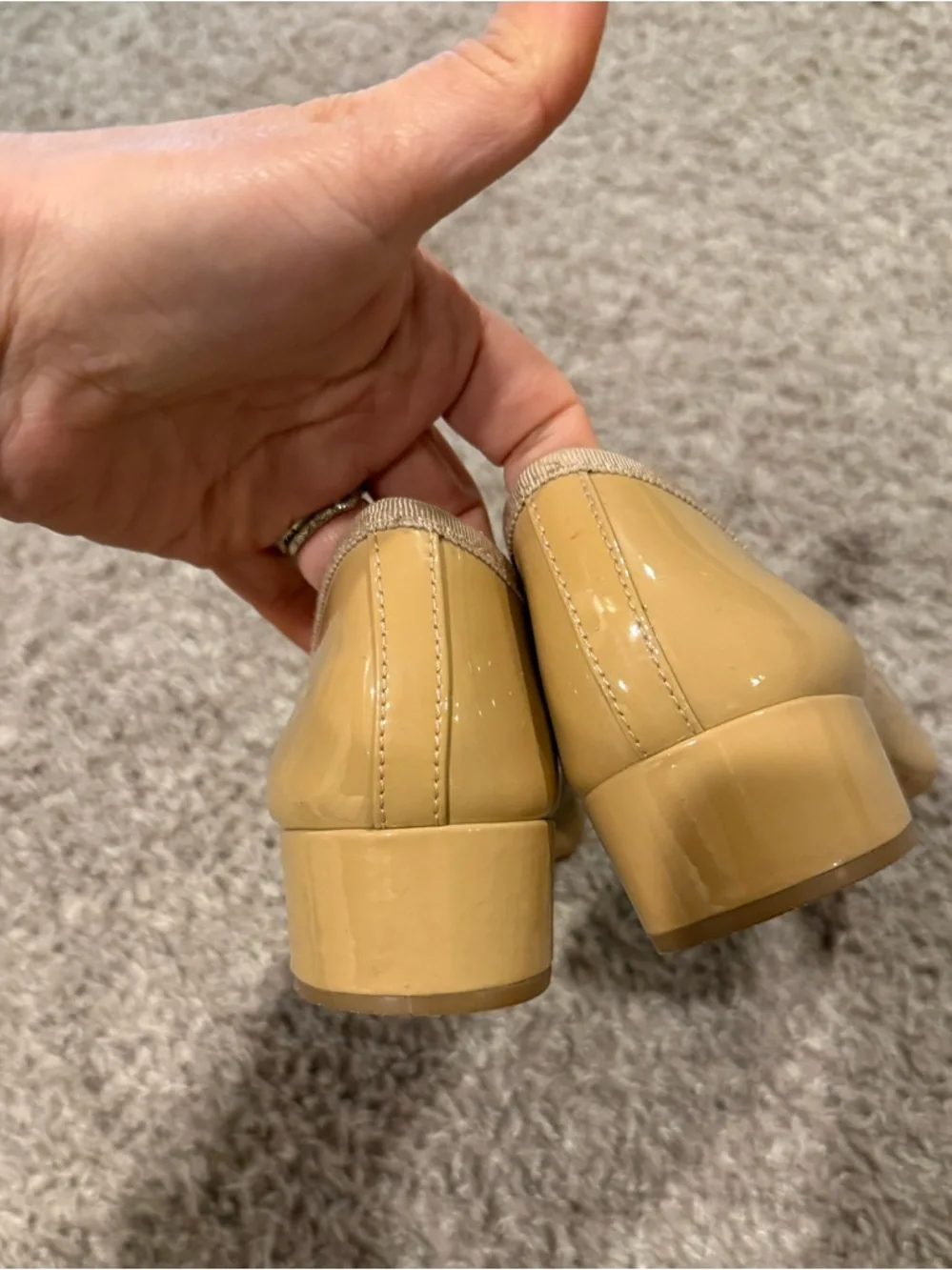 Tory Burch Block Heel Ballet Shoes Glossy , size 8